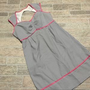 Dress Barn dress gray white pink size 14 EUC